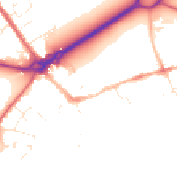 Daytime road noise heatmap for BH23 1GA