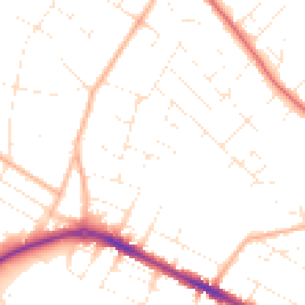 Daytime road noise heatmap for BH23 2HP