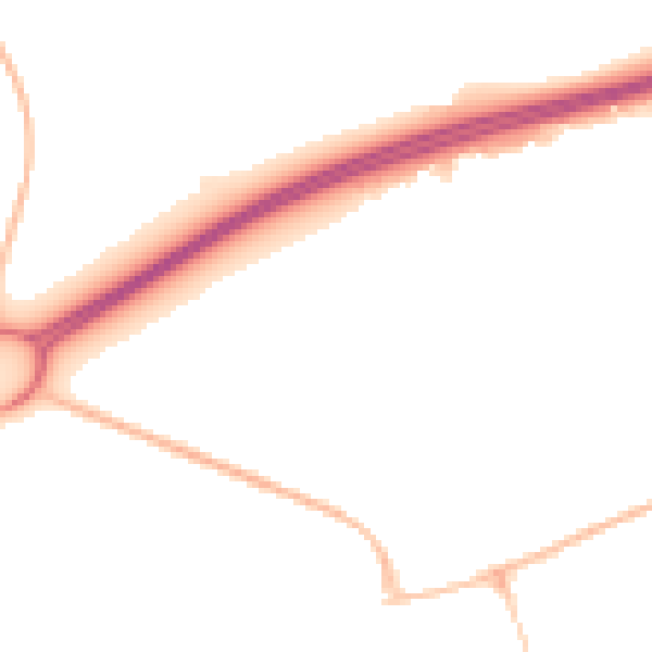 Night-time road noise heatmap for BH23 3BJ
