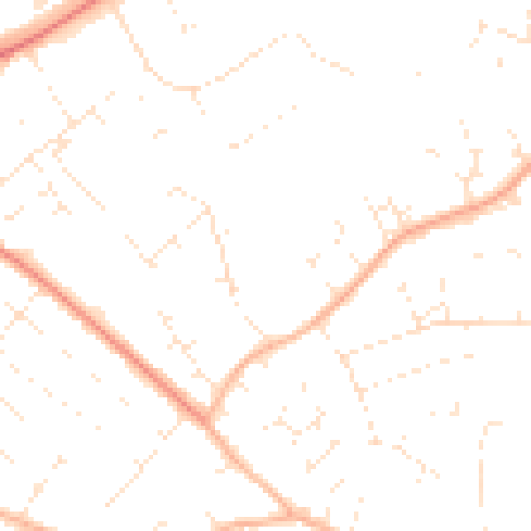 Daytime road noise heatmap for BH23 3EU