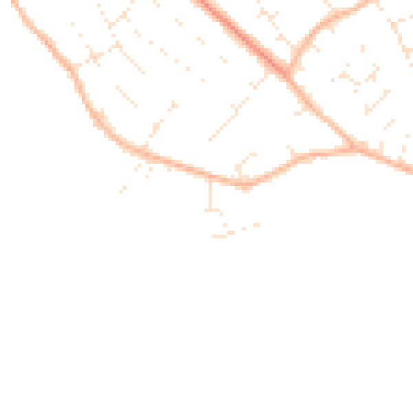 Daytime road noise heatmap for BH23 3NY