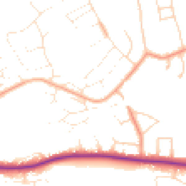 Daytime road noise heatmap for BH23 4FR