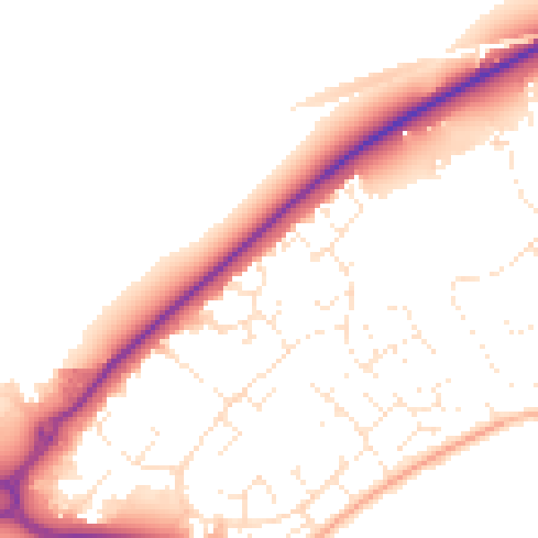 Daytime road noise heatmap for BH23 4UA