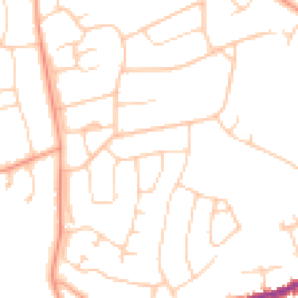 Daytime road noise heatmap for BH23 5AT