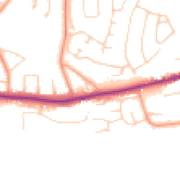 Daytime road noise heatmap for BH23 5BH