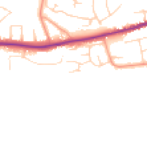 Daytime road noise heatmap for BH23 5DX