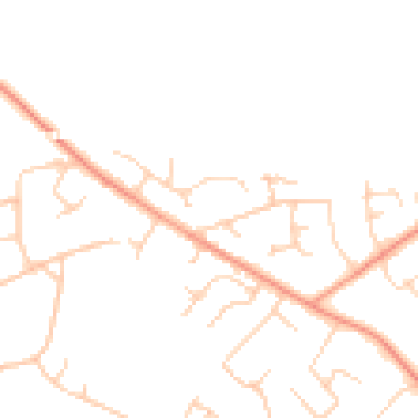 Daytime road noise heatmap for BH23 5FN