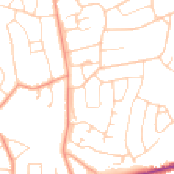 Daytime road noise heatmap for BH23 5NL