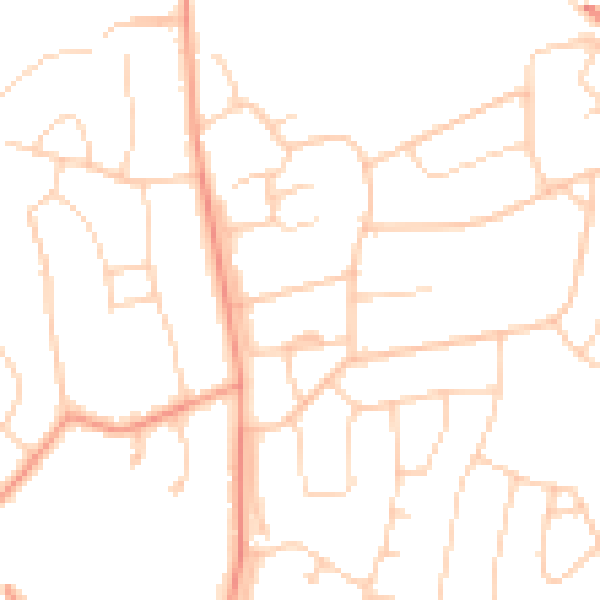 Daytime road noise heatmap for BH23 5PG