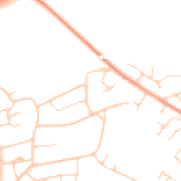 Daytime road noise heatmap for BH23 5RU