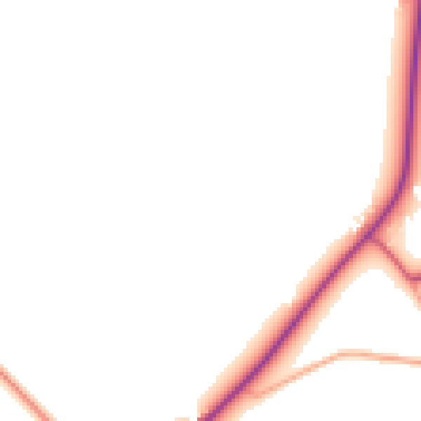 Daytime road noise heatmap for BH23 7DY