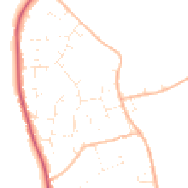 Daytime road noise heatmap for BH23 7HR