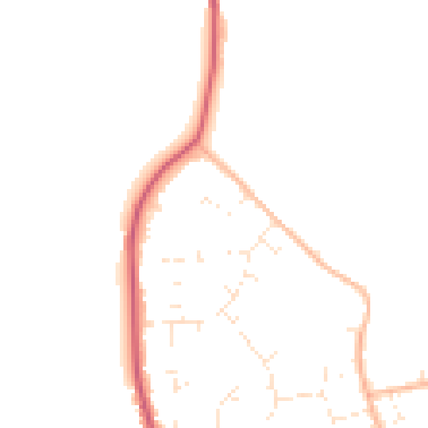Daytime road noise heatmap for BH23 7HW