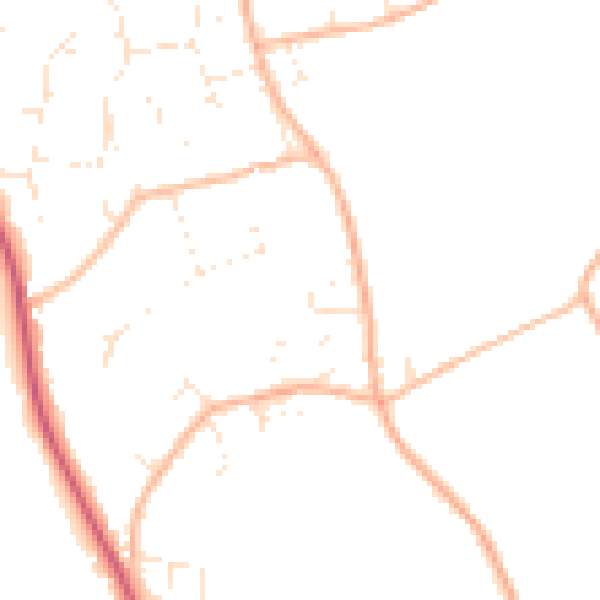 Daytime road noise heatmap for BH23 7JL