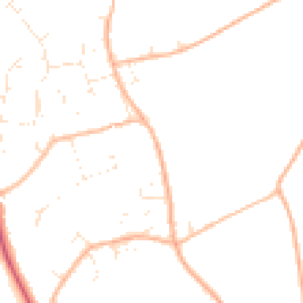 Daytime road noise heatmap for BH23 7JR