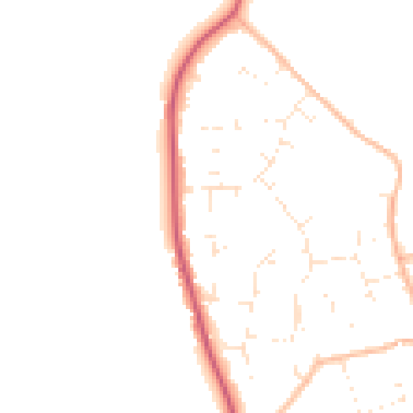 Daytime road noise heatmap for BH23 7LJ
