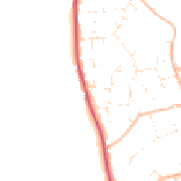 Daytime road noise heatmap for BH23 7LZ