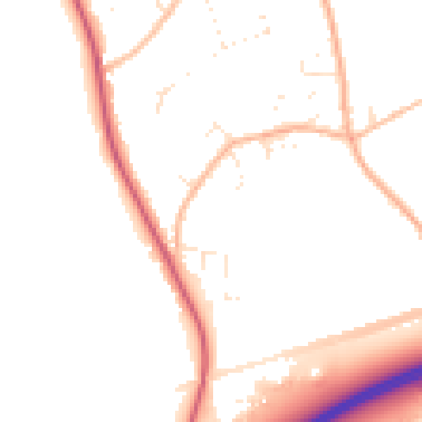 Daytime road noise heatmap for BH23 7NF