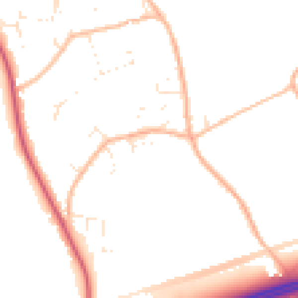 Daytime road noise heatmap for BH23 7PG