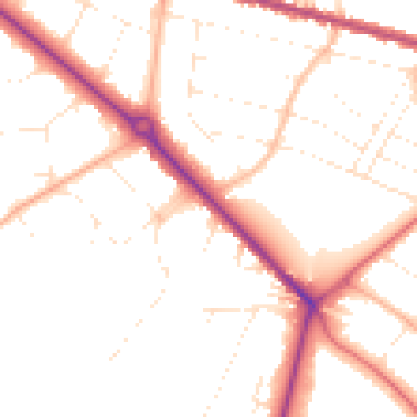 Daytime road noise heatmap for BH3 7AE