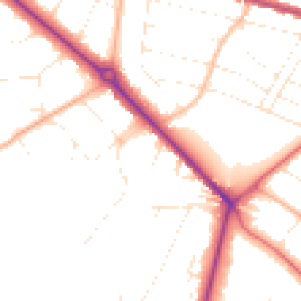 Daytime road noise heatmap for BH3 7AG