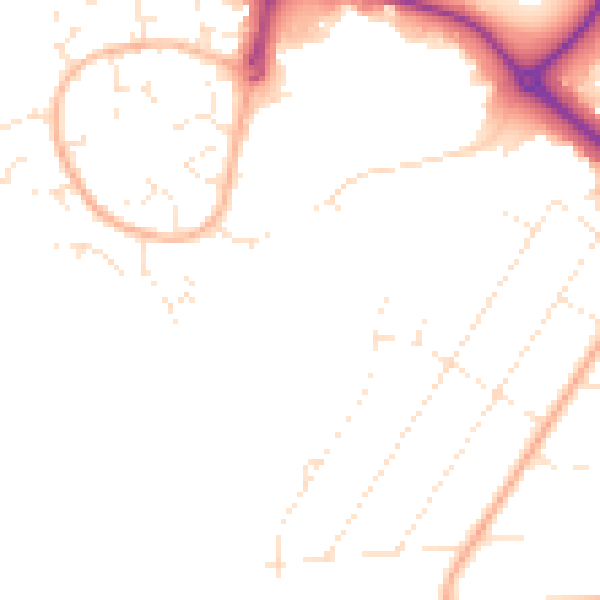 Daytime road noise heatmap for BH3 7AH
