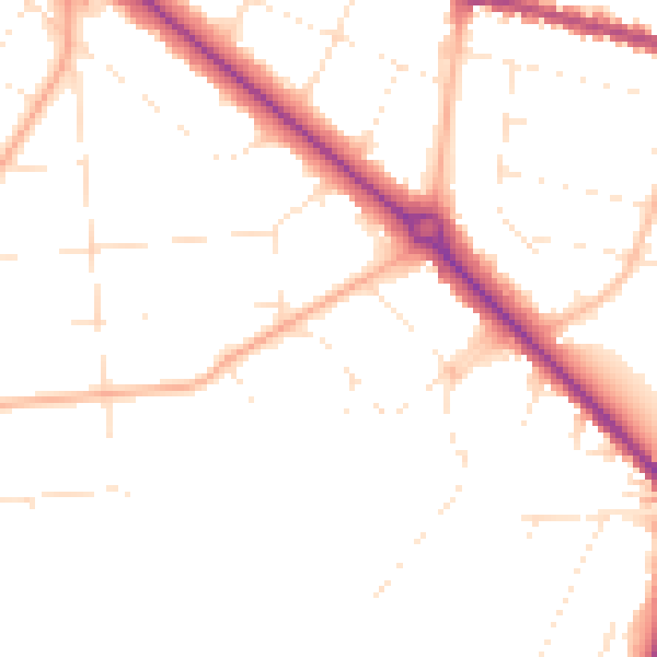 Daytime road noise heatmap for BH3 7BP