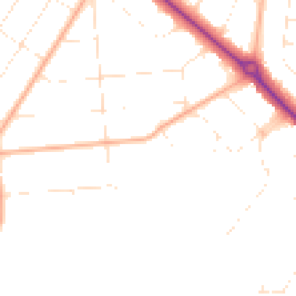 Daytime road noise heatmap for BH3 7BS