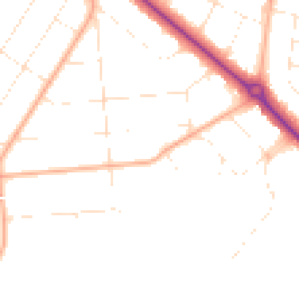 Daytime road noise heatmap for BH3 7BZ