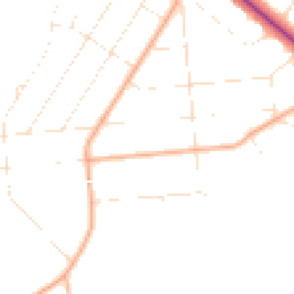 Daytime road noise heatmap for BH3 7DA