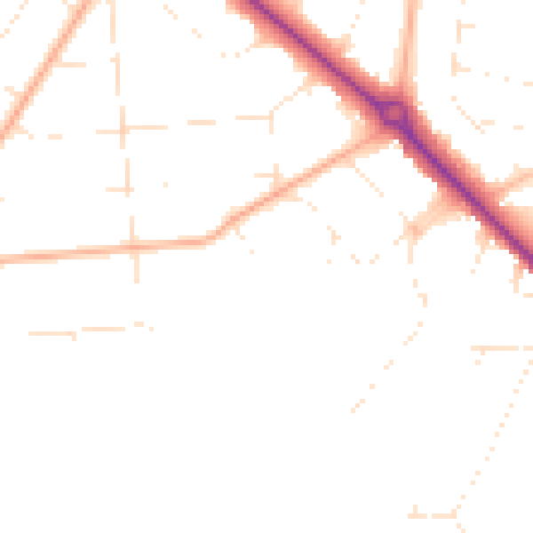 Daytime road noise heatmap for BH3 7DE