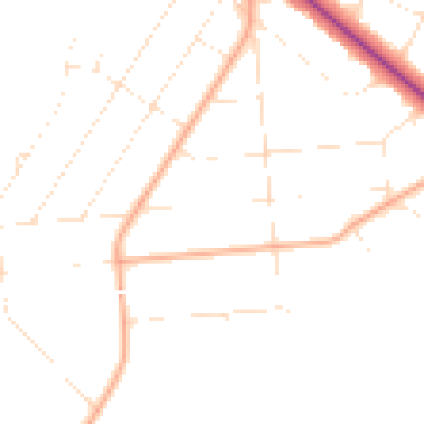 Daytime road noise heatmap for BH3 7DG