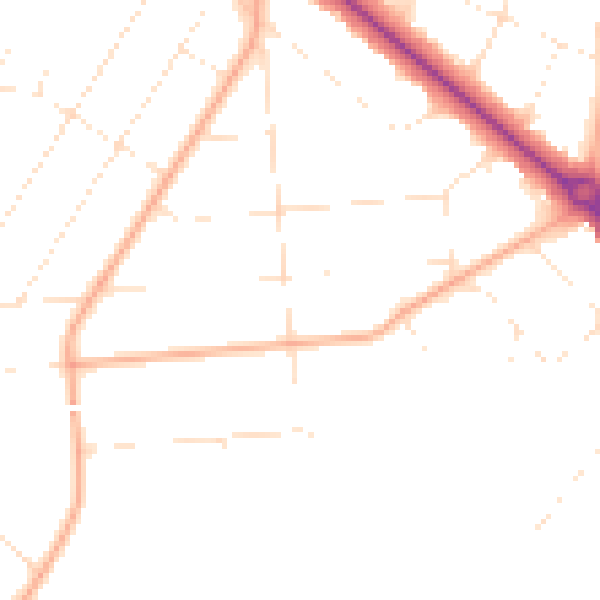 Daytime road noise heatmap for BH3 7DQ