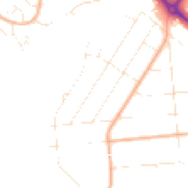 Daytime road noise heatmap for BH3 7DS