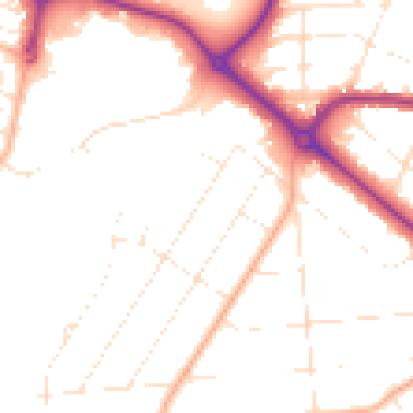 Daytime road noise heatmap for BH3 7DT