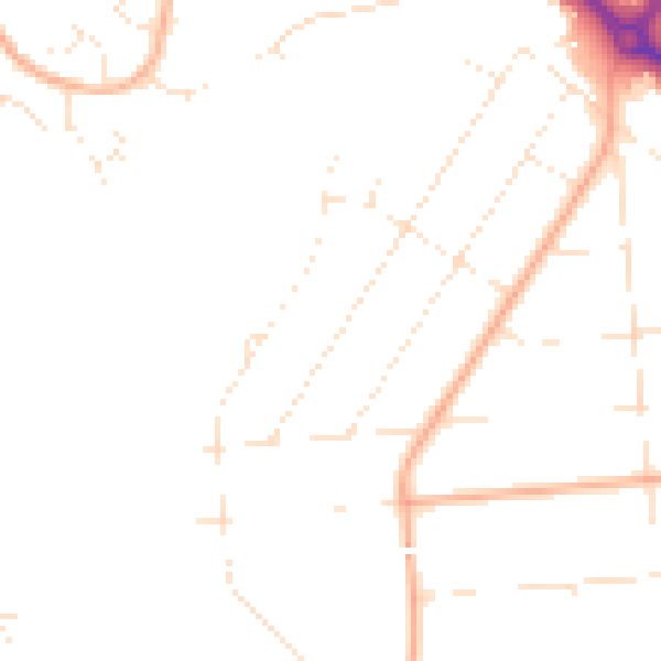 Daytime road noise heatmap for BH3 7DU