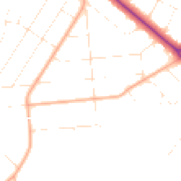 Daytime road noise heatmap for BH3 7DW