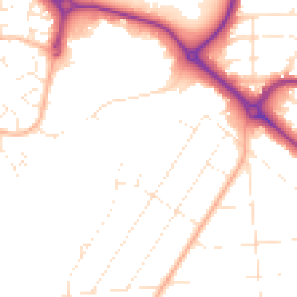 Daytime road noise heatmap for BH3 7DY