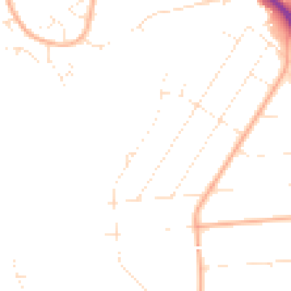 Daytime road noise heatmap for BH3 7DZ