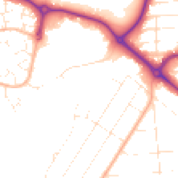 Daytime road noise heatmap for BH3 7EA