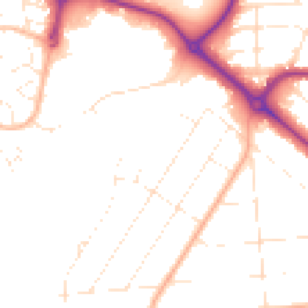 Daytime road noise heatmap for BH3 7EL