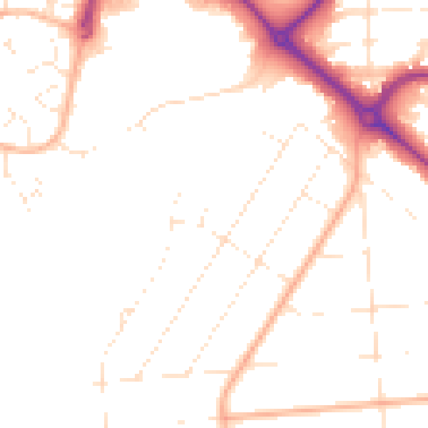 Daytime road noise heatmap for BH3 7EQ