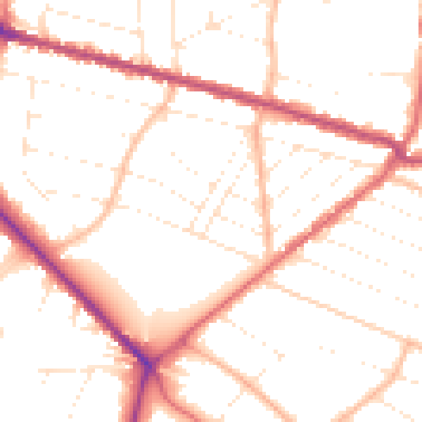 Daytime road noise heatmap for BH3 7JT
