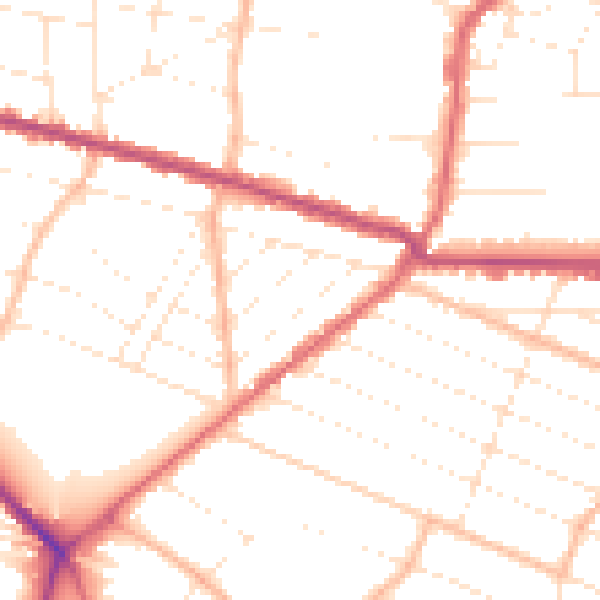 Daytime road noise heatmap for BH3 7LA