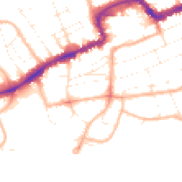 Daytime road noise heatmap for BH5 1AG