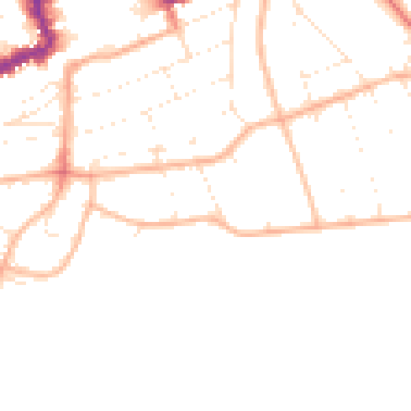 Daytime road noise heatmap for BH5 1AN