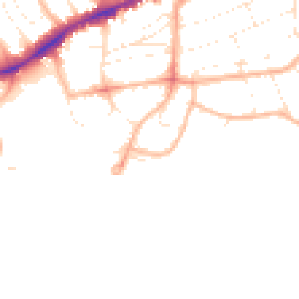 Daytime road noise heatmap for BH5 1BT