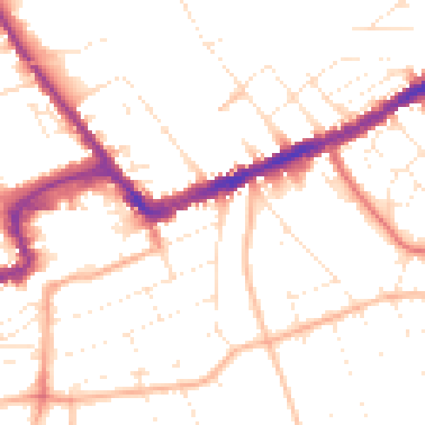 Daytime road noise heatmap for BH5 1BW