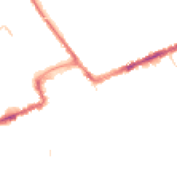 Night-time road noise heatmap for BH5 1BZ