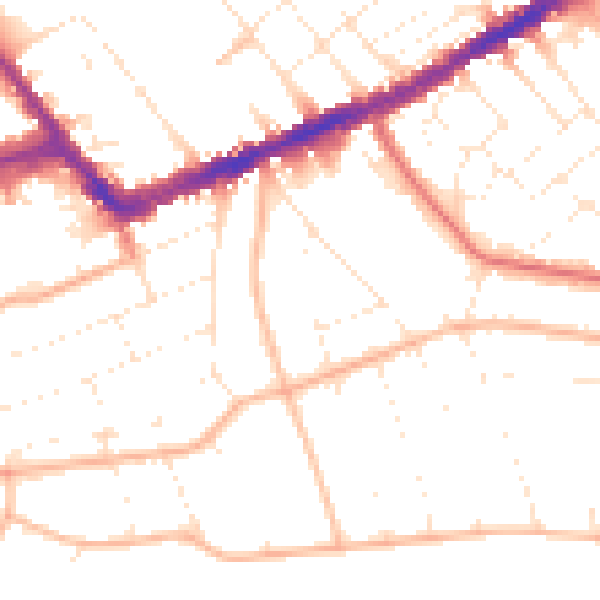 Daytime road noise heatmap for BH5 1LP